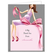 Baby Shower Thank You Cards, Expecting a Big Gift Girl - Brunette
